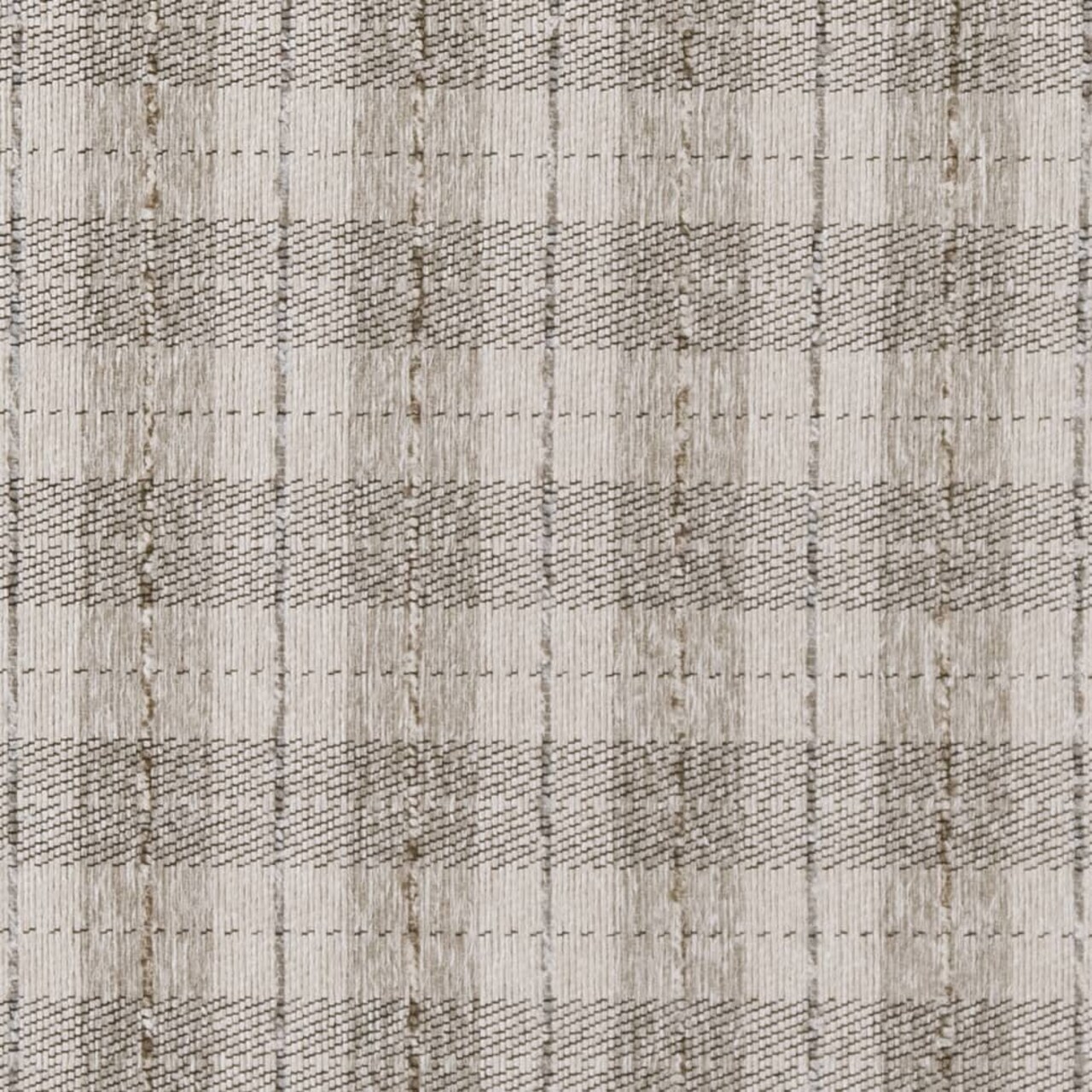Linen Plaid - Beige & Taupe Plaid Upholstery Fabric 54 Inches"